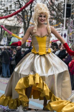 Loule, Portekiz - Şubat 2017: Renkli karnaval (Carnaval) geçit 