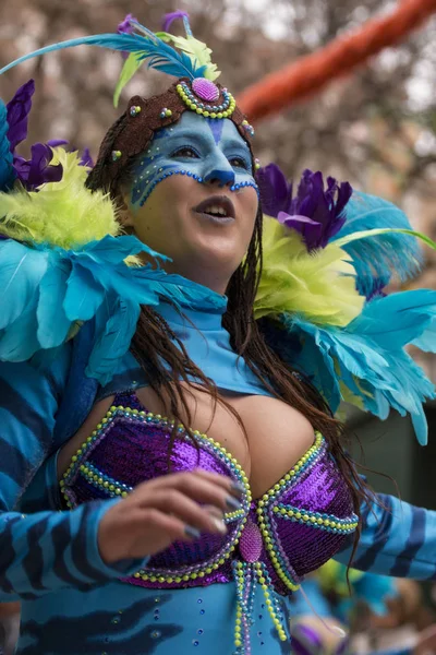 Loule, Portugalsko - únor 2017: Barevný karneval (Carnaval) Parade — Stock fotografie