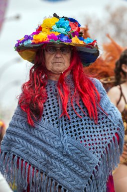 Loule, Portekiz - Şubat 2017: Renkli karnaval (Carnaval) geçit 