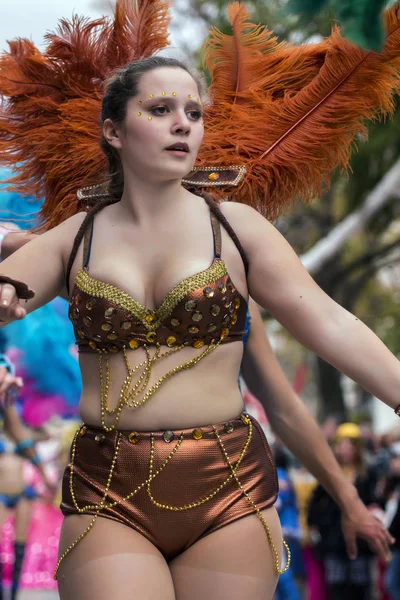 LOULE, PORTUGAL - FEB 2017: Colorido desfile de carnaval —  Fotos de Stock