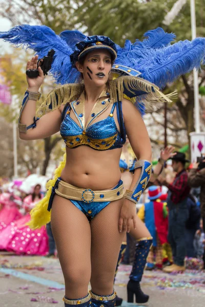 LOULE, PORTOGALLO - FEB 2017: Carnevale colorato (Carnevale) Parade — Foto Stock