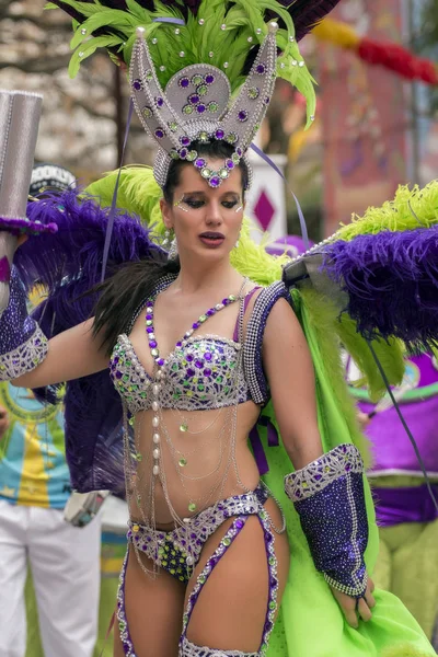 Loule, Portugalsko - únor 2017: Barevný karneval (Carnaval) Parade — Stock fotografie