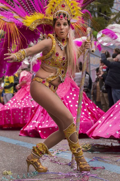 Loule, Portugal - Feb 2017: Färgglada Carnival (Carnaval) Parade — Stockfoto