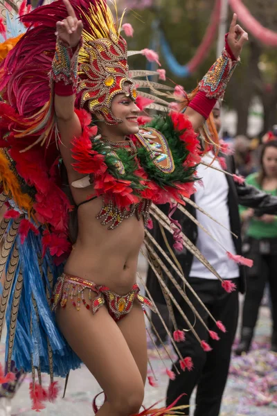 LOULE, PORTUGAL - FEB 2017: Colorful Carnival (Carnaval) Parade — Stock Photo, Image