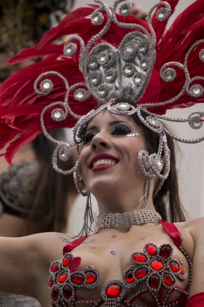 LOULE, PORTUGAL - FEB 2017: Colorful Carnival (Carnaval) Parade — Stock Photo, Image