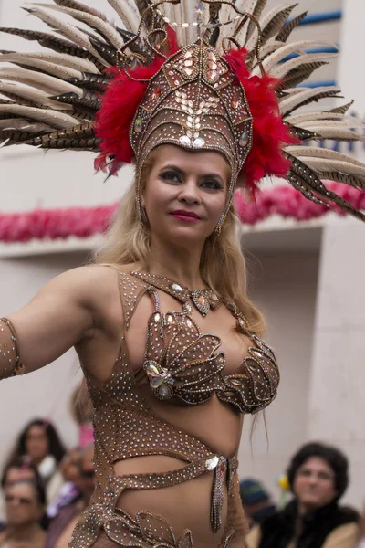 Loule, Portugália - 2017 február: (Carnaval) színes farsangi felvonulás — Stock Fotó