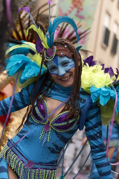 Loule, Portugália - 2017 február: (Carnaval) színes farsangi felvonulás — Stock Fotó