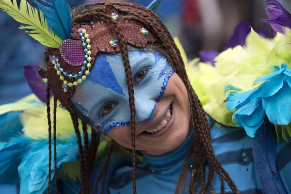 Loule, Portekiz - Şubat 2017: Renkli karnaval (Carnaval) geçit 