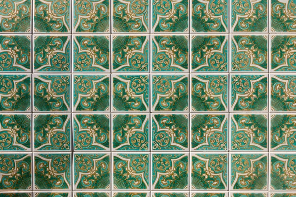 Gröna azulejo konstverk — Stockfoto