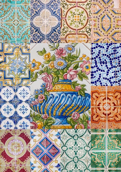 Colagem do azulejo português — Fotografia de Stock