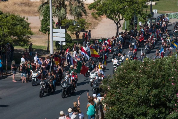 Desfile de motos em Faro — Fotografia de Stock