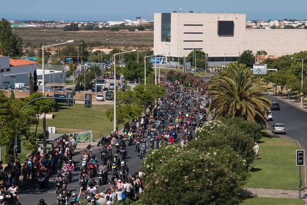 Desfile de motos em Faro — Fotografia de Stock