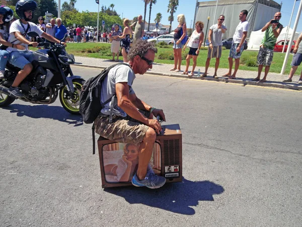 Motorcykel parad i Faro — Stockfoto