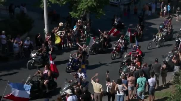 Motorcykel parad i Faro — Stockvideo
