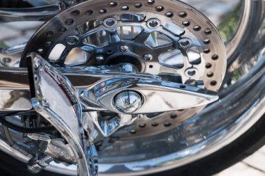 Motosiklet parlak ayrıntıları