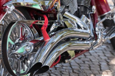 Motosiklet parlak ayrıntıları