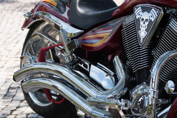 Szczegóły błyszczący motocykl — Zdjęcie stockowe