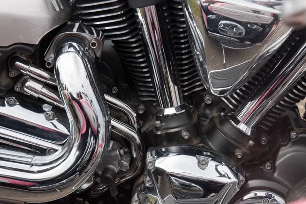 Motocicleta detalhes brilhantes — Fotografia de Stock
