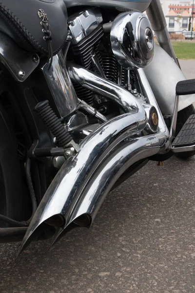 Мотоцикл блискучі деталі — стокове фото