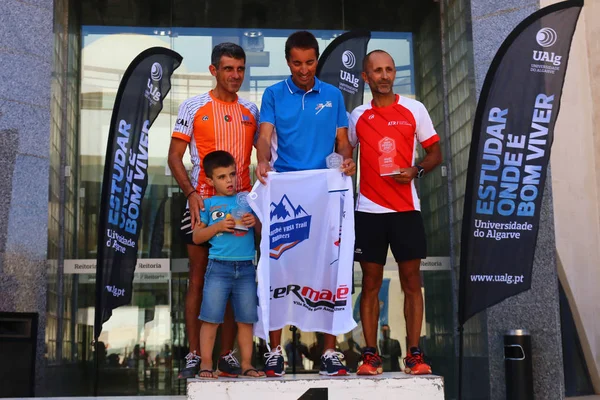 Entrega de medalhas do evento de pista de corrida — Fotografia de Stock