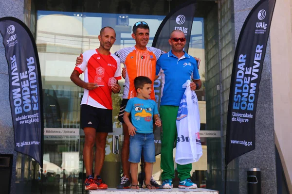 Entrega de medalhas do evento de pista de corrida — Fotografia de Stock