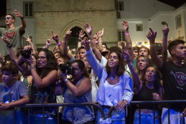 Müzik grubu izleyen seyirci