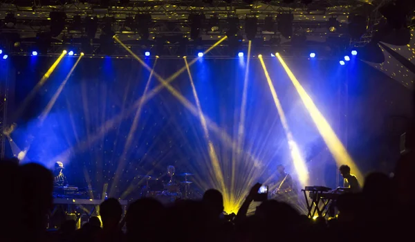 Audience watching the music band — Stock Photo, Image