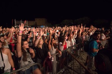 Müzik grubu izleyen seyirci