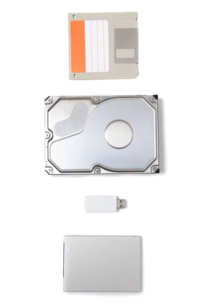 Different types of storage media — Stock Photo, Image