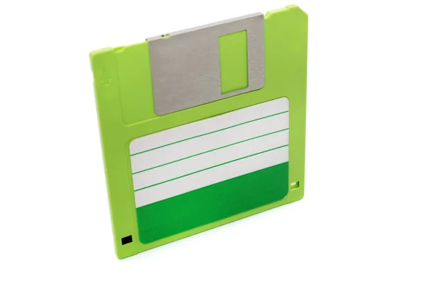 Zöld számítógép hajlékonylemez — Stock Fotó