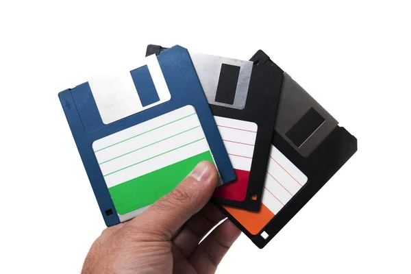 Mano con disquetes —  Fotos de Stock