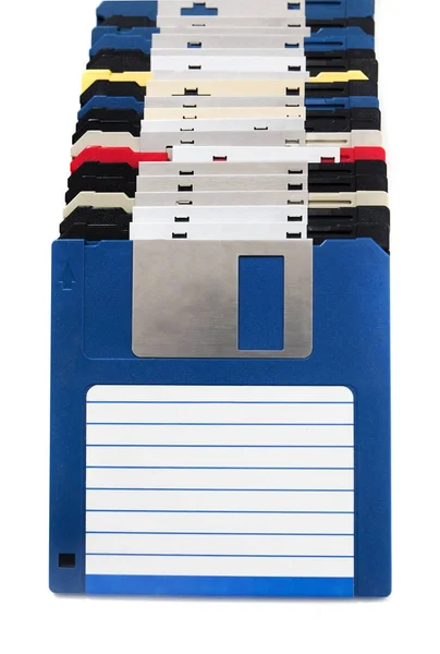 Sorban a floppy lemezek — Stock Fotó