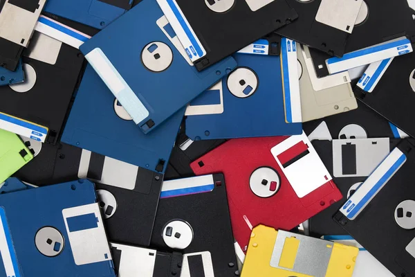Cölöp-ból floppy lemezek — Stock Fotó