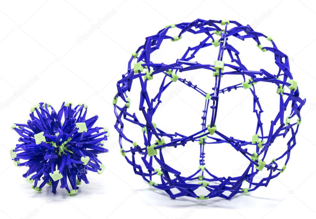 Collapsible purple and green color sphere