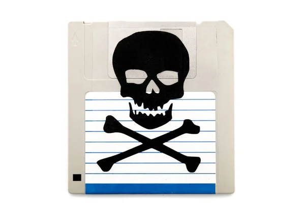 Geïnfecteerde computer diskette — Stockfoto