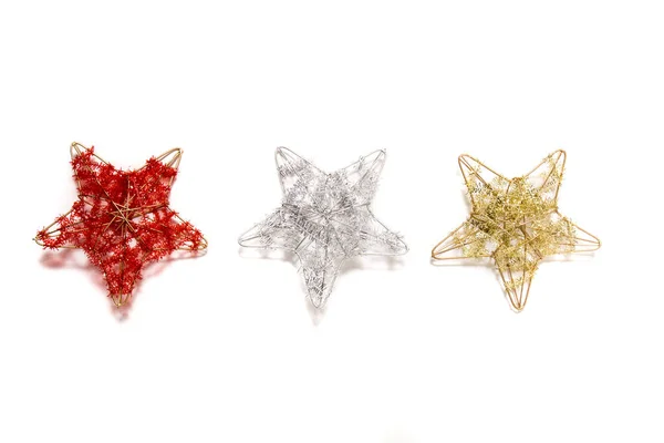 Three decorative christmas stars — Stock Photo, Image