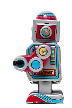 Vintage teneke robot oyuncak
