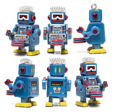 Vintage teneke robot oyuncak