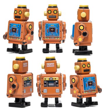 Vintage teneke robot oyuncak