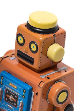 Vintage tin robot toy clipart