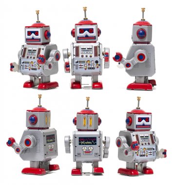 Vintage teneke robot oyuncak
