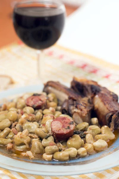 Portuguese faba beans meal — Stock Photo, Image