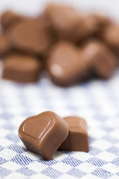 Csokoládé a szív, szövet — Stock Fotó