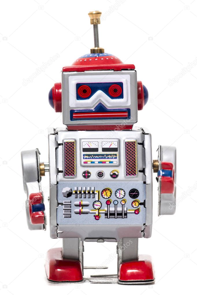 Vintage tin robot toy