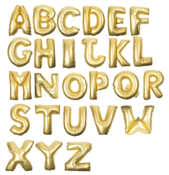 Zlatý nafukovací písmeno abecedy — Stock fotografie