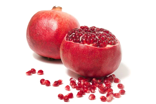 Close View Tasty Pommegranate Fruit Isolated White Background — Stock Photo, Image