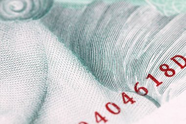 Eski banknot ayrıntıları closeup