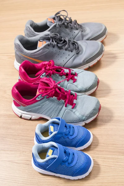 Three pairs of sneakers — Stock Photo, Image