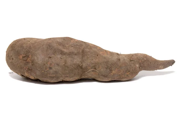Близкий Вид Сладкого Картофеля Белом Фоне — стоковое фото