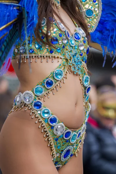 Barevné Účastník Festivalu Famel Karneval Carnaval Přehlídka Tanec — Stock fotografie